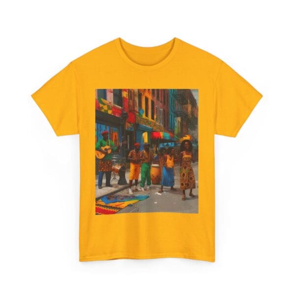 Vibrant Street Art Unisex Heavy Cotton Tee "Strings, Drums, and Stories in Motion. - Image 31