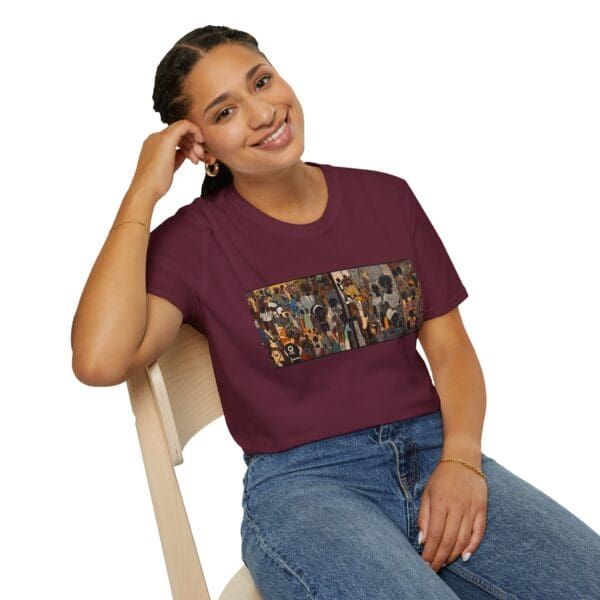 Artistic Unisex Softstyle T-Shirt - Vibrant Community Design "Wear the Movement. Live the Story." - Image 28