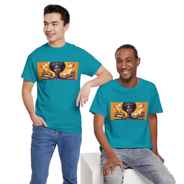 Artistic Unisex Heavy Cotton Tee - Unique Graphic Design  "Afro-Centric. Knowledge-Driven. - Image 80