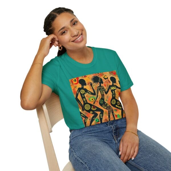 Artistic Dance Unisex Softstyle T-Shirt - Vibrant Culture Print "Symbols of the Past. Strength for the Future." - Image 77