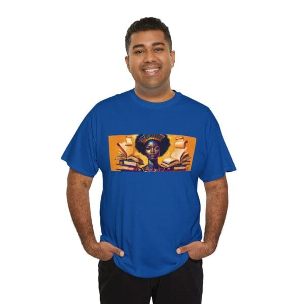 Artistic Unisex Heavy Cotton Tee - Unique Graphic Design  "Afro-Centric. Knowledge-Driven. - Image 89