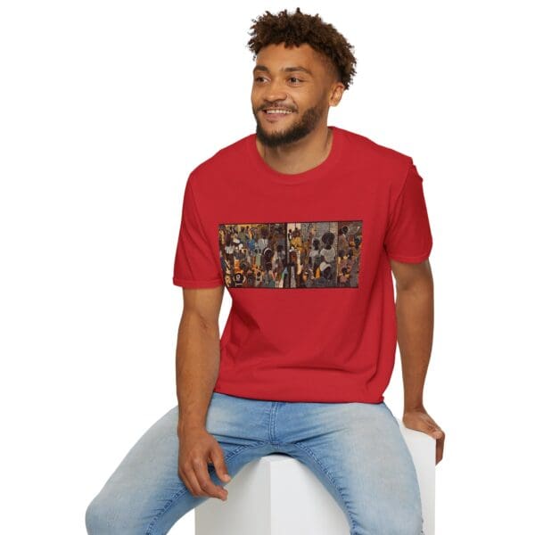 Artistic Unisex Softstyle T-Shirt - Vibrant Community Design "Wear the Movement. Live the Story." - Image 110