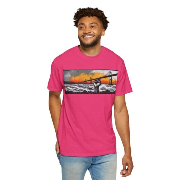 Empowerment Garment-Dyed Unisex T-Shirt - Bold Fist Design Defiant in the Storm, Rising in Strength - Image 151