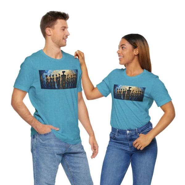 Artistic Unisex Jersey Tee - Colorful Silhouette Design - Image 105