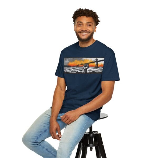 Empowerment Garment-Dyed Unisex T-Shirt - Bold Fist Design Defiant in the Storm, Rising in Strength - Image 111