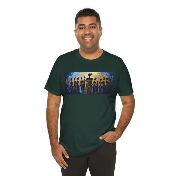 Artistic Unisex Jersey Tee - Colorful Silhouette Design - Image 71