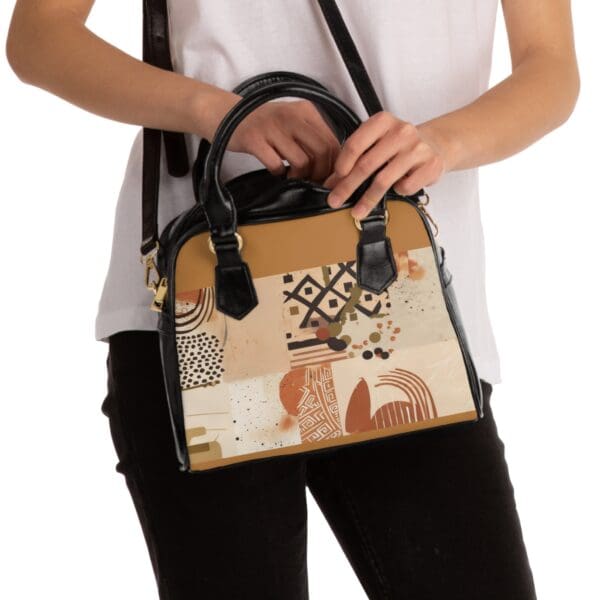 Stylish Shoulder Handbag - Abstract Design for Everyday Elegance - Image 4