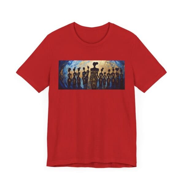 Artistic Unisex Jersey Tee - Colorful Silhouette Design - Image 119