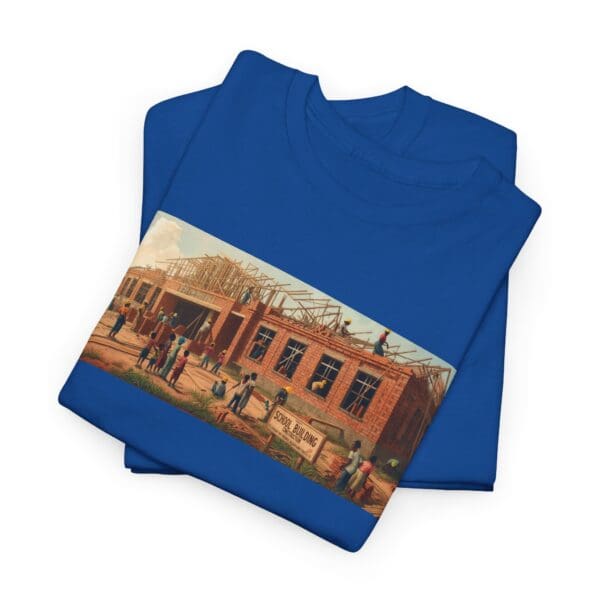 Artistic Unisex Heavy Cotton Tee - Vintage Scene Print "Where Walls Hold Wisdom and Dreams Take Flight." - Image 102