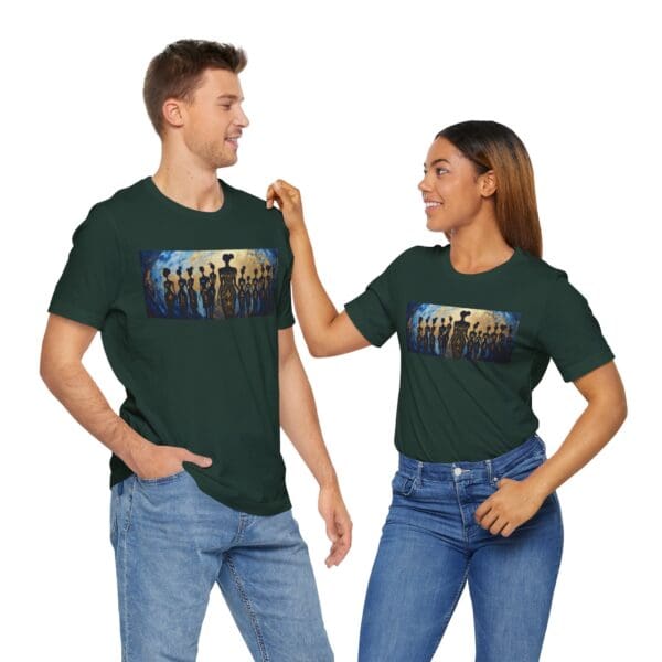 Artistic Unisex Jersey Tee - Colorful Silhouette Design - Image 72