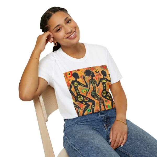 Artistic Dance Unisex Softstyle T-Shirt - Vibrant Culture Print "Symbols of the Past. Strength for the Future." - Image 6