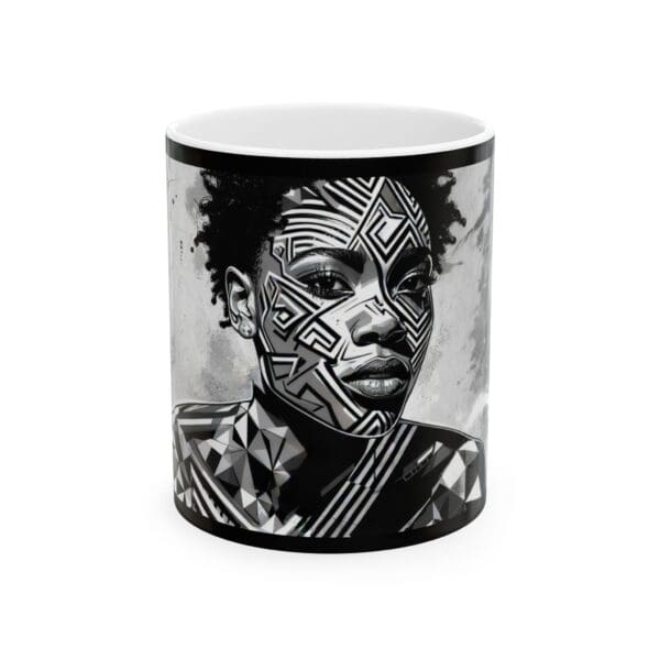 Black and White Art Ceramic Mug - 11oz & 15oz "Body as Canvas. Spirit as Fire."