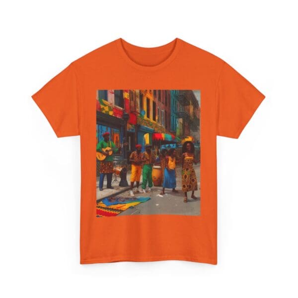 Vibrant Street Art Unisex Heavy Cotton Tee "Strings, Drums, and Stories in Motion. - Image 41