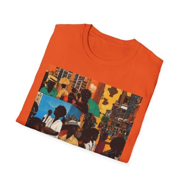 Cultural Vibes Unisex Softstyle T-Shirt - Art Inspired Design The Pulse of the City, The Strength of the Diaspora - Image 36