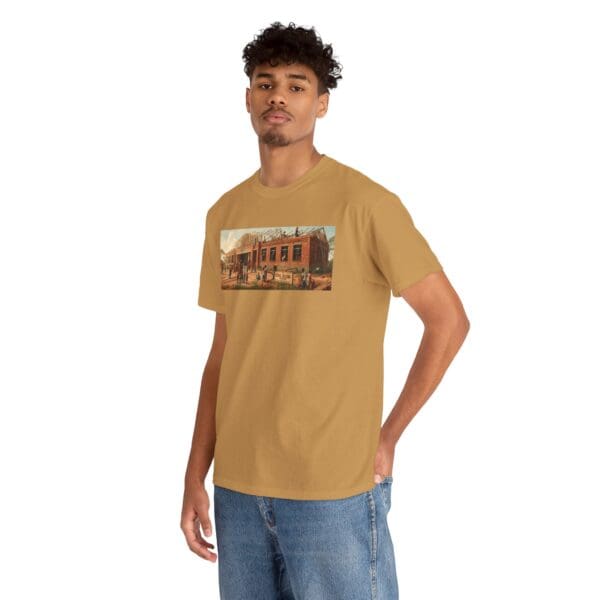 Artistic Unisex Heavy Cotton Tee - Vintage Scene Print "Where Walls Hold Wisdom and Dreams Take Flight." - Image 40