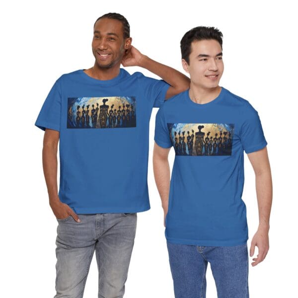 Artistic Unisex Jersey Tee - Colorful Silhouette Design - Image 95