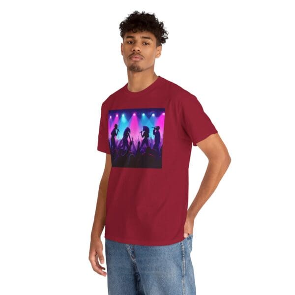 Unisex Heavy Cotton Tee - Vibrant Concert Silhouette Design - Image 124