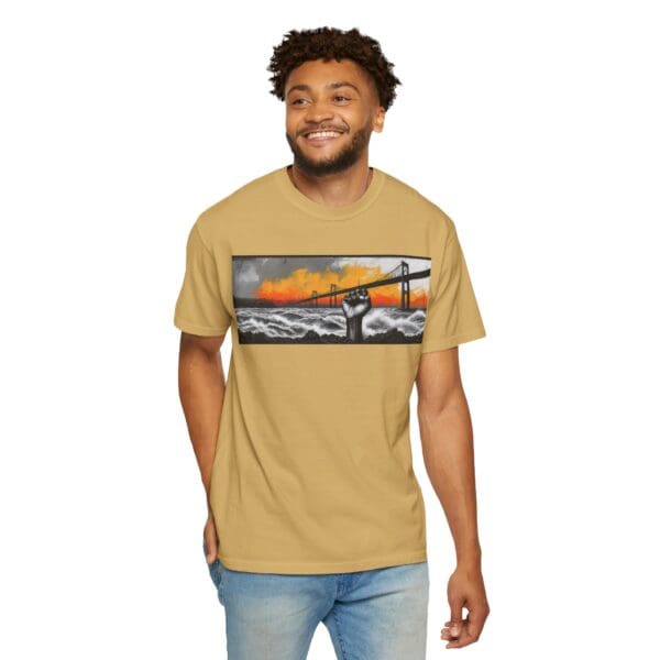 Empowerment Garment-Dyed Unisex T-Shirt - Bold Fist Design Defiant in the Storm, Rising in Strength - Image 35