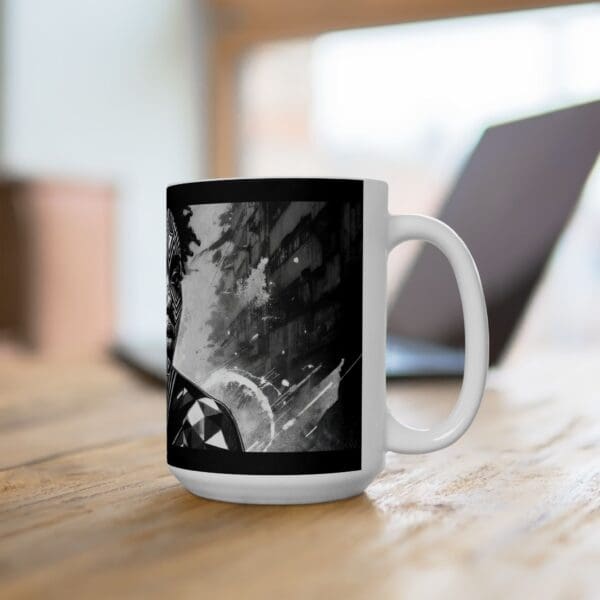 Black and White Art Ceramic Mug - 11oz & 15oz "Body as Canvas. Spirit as Fire." - Image 15