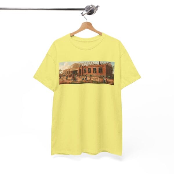 Artistic Unisex Heavy Cotton Tee - Vintage Scene Print "Where Walls Hold Wisdom and Dreams Take Flight." - Image 59