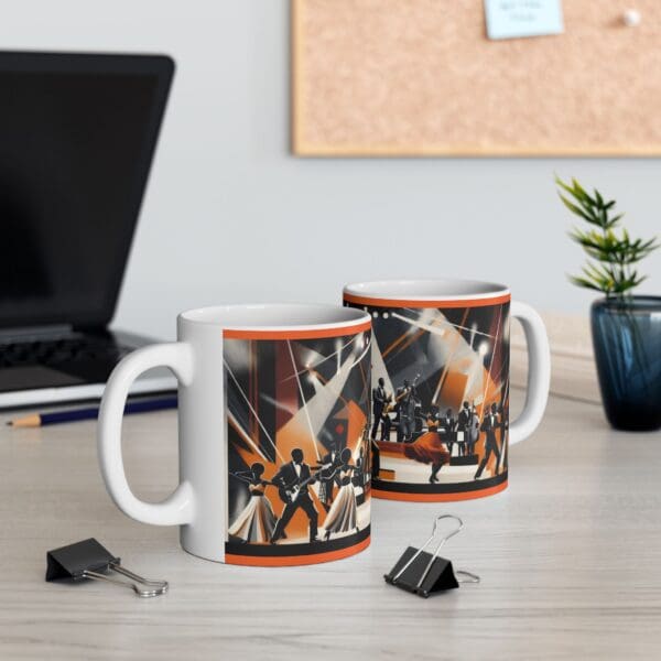Retro Music Celebration Ceramic Mug, Coffee Lover Gift, Jazz Concert Mug, Gift for Musicians, Coffee or Tea Cup - Image 6