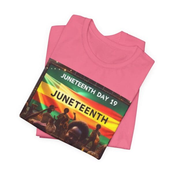 Juneteenth Celebration Tee, Unisex Jersey T-Shirt, Short Sleeve Graphic Tee, Black History Month Shirt, Family Reunion Apparel, Gift [...]"Juneteenth: Freedom Forever, Legacy Unbreakable." - Image 112