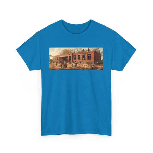 Artistic Unisex Heavy Cotton Tee - Vintage Scene Print "Where Walls Hold Wisdom and Dreams Take Flight." - Image 89