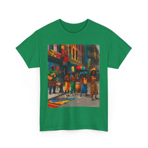 Vibrant Street Art Unisex Heavy Cotton Tee "Strings, Drums, and Stories in Motion. - Image 71