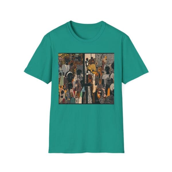 Artistic Unisex Softstyle T-Shirt - Vibrant Community Design - Image 55