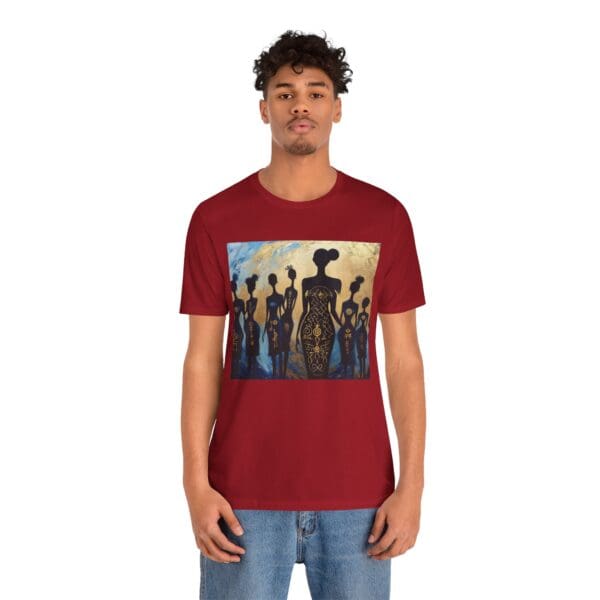 Artistic Unisex Jersey Tee - Colorful Silhouette Design - Image 132