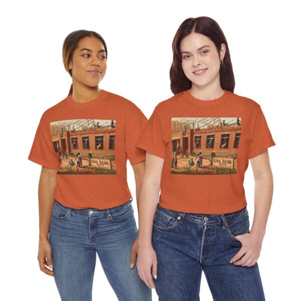 Artistic Unisex Heavy Cotton Tee - Vintage Scene Print - Image 20