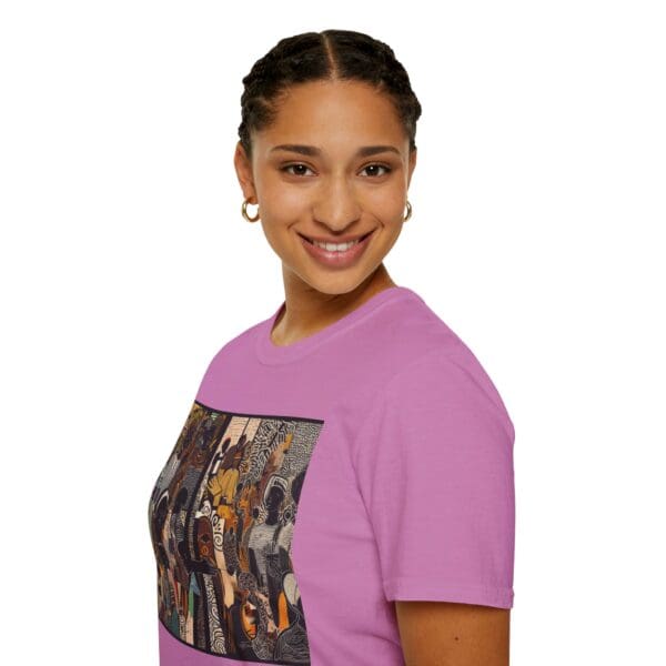 Artistic Unisex Softstyle T-Shirt - Vibrant Community Design - Image 99