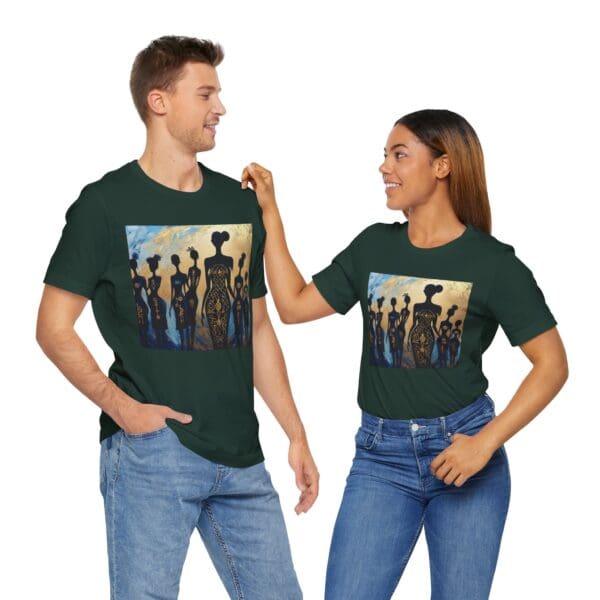 Artistic Unisex Jersey Tee - Colorful Silhouette Design - Image 72