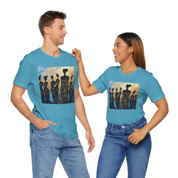 Artistic Unisex Jersey Tee - Colorful Silhouette Design - Image 105