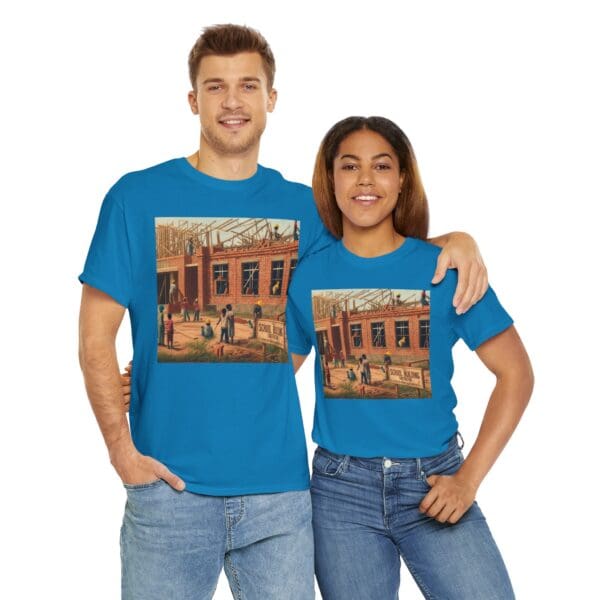 Artistic Unisex Heavy Cotton Tee - Vintage Scene Print - Image 95
