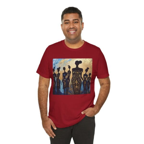 Artistic Unisex Jersey Tee - Colorful Silhouette Design - Image 134