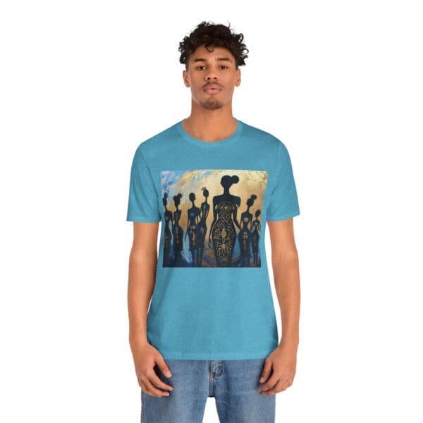 Artistic Unisex Jersey Tee - Colorful Silhouette Design - Image 101