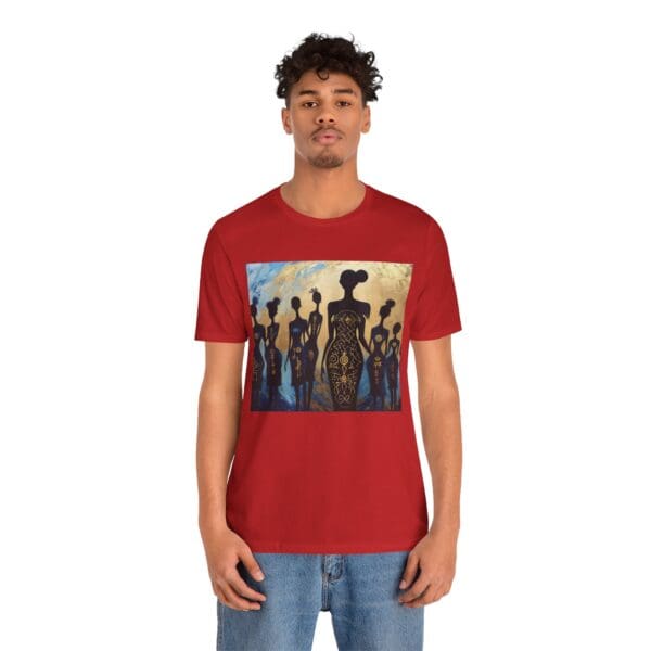 Artistic Unisex Jersey Tee - Colorful Silhouette Design - Image 122