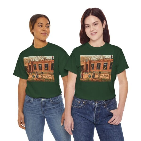 Artistic Unisex Heavy Cotton Tee - Vintage Scene Print - Image 86