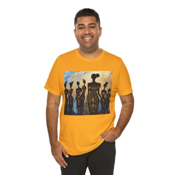 Artistic Unisex Jersey Tee - Colorful Silhouette Design - Image 49