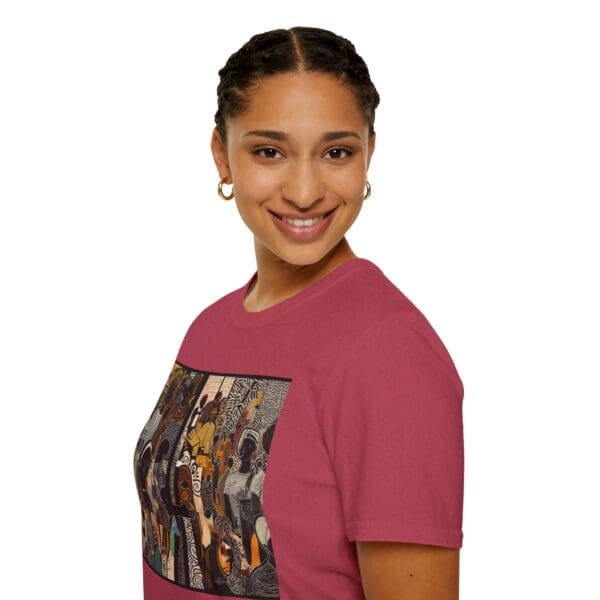 Artistic Unisex Softstyle T-Shirt - Vibrant Community Design - Image 115