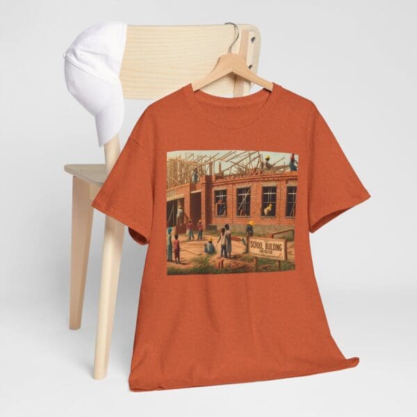 Artistic Unisex Heavy Cotton Tee - Vintage Scene Print - Image 15