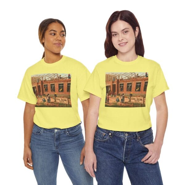 Artistic Unisex Heavy Cotton Tee - Vintage Scene Print - Image 63