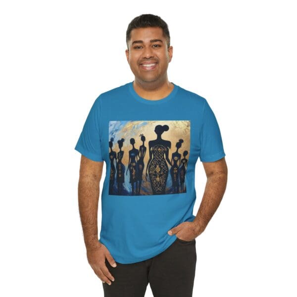 Artistic Unisex Jersey Tee - Colorful Silhouette Design - Image 80