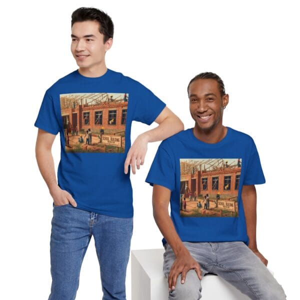 Artistic Unisex Heavy Cotton Tee - Vintage Scene Print - Image 108