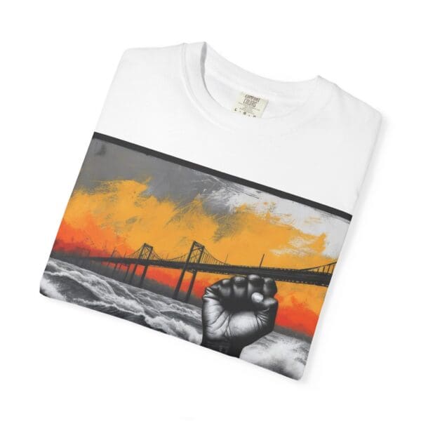 Empowerment Garment-Dyed Unisex T-Shirt - Bold Fist Design - Image 3