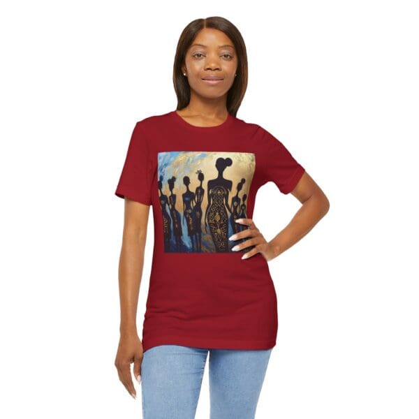 Artistic Unisex Jersey Tee - Colorful Silhouette Design - Image 133