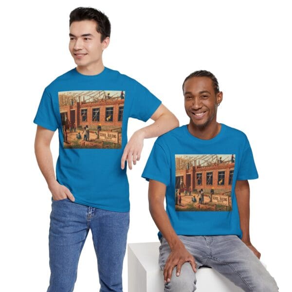 Artistic Unisex Heavy Cotton Tee - Vintage Scene Print - Image 97