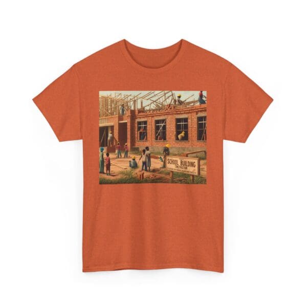 Artistic Unisex Heavy Cotton Tee - Vintage Scene Print - Image 12