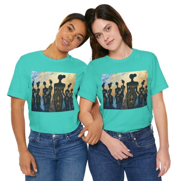 Artistic Unisex Jersey Tee - Colorful Silhouette Design - Image 61